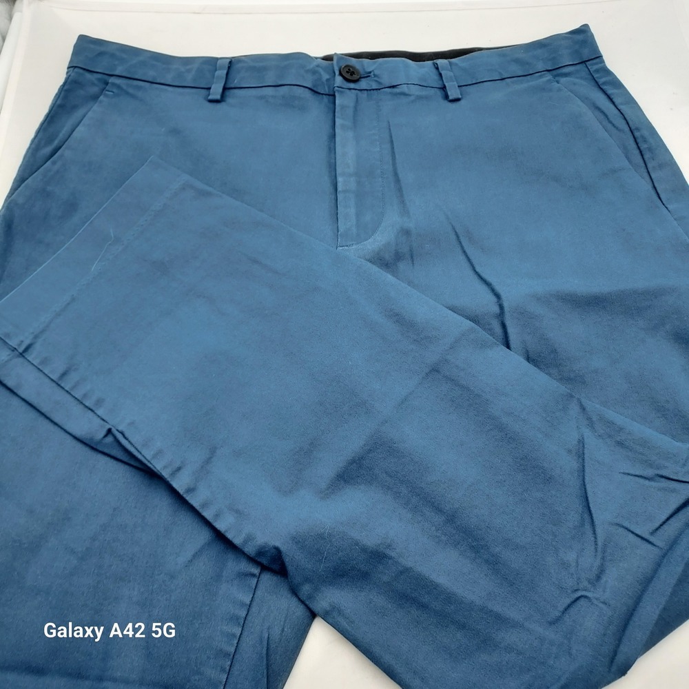 Bonobos 3XDRY Slim Fit Chinos Mens 36x27- Blue Cotton Blend Pants - Read Note